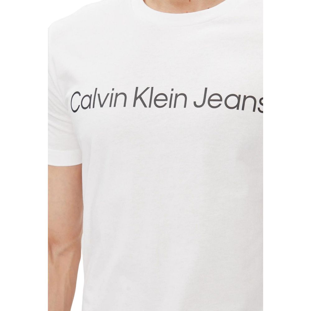 Calvin Klein Jeans Weißes Baumwoll-T-Shirt