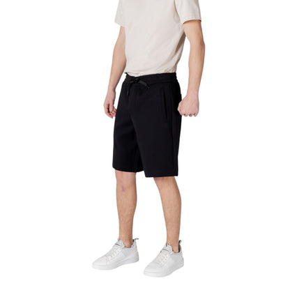Armani Exchange Black Cotton Bermuda Shorts