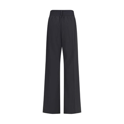 ALAINPAUL Black Fleece Wool Casual Pants