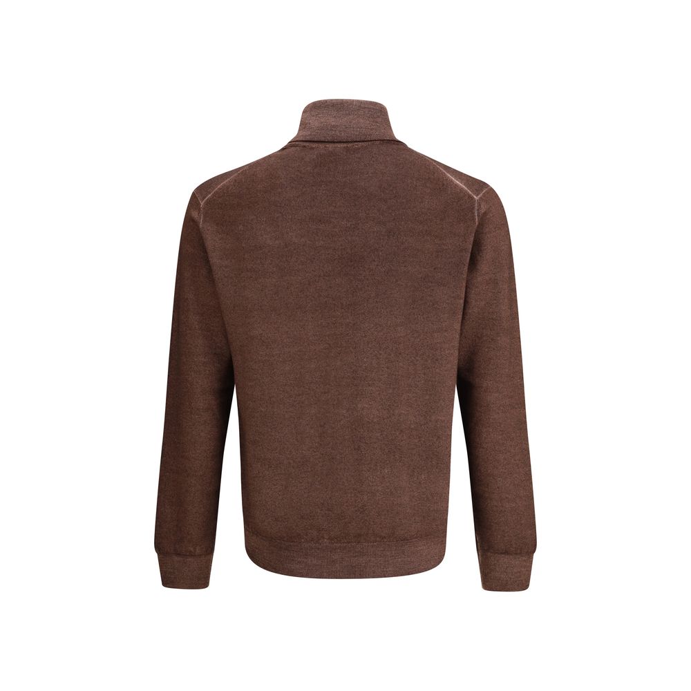 Cruciani Brown Wool Turtleneck