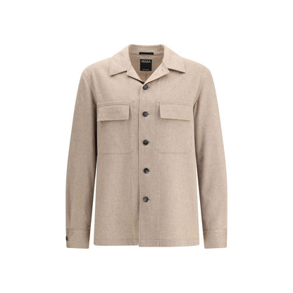 ZEGNA Beige Cashmere Coat