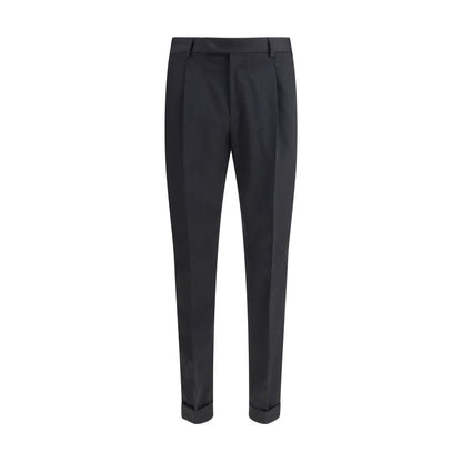 PT Torino Black Fleece Wool Casual Pants