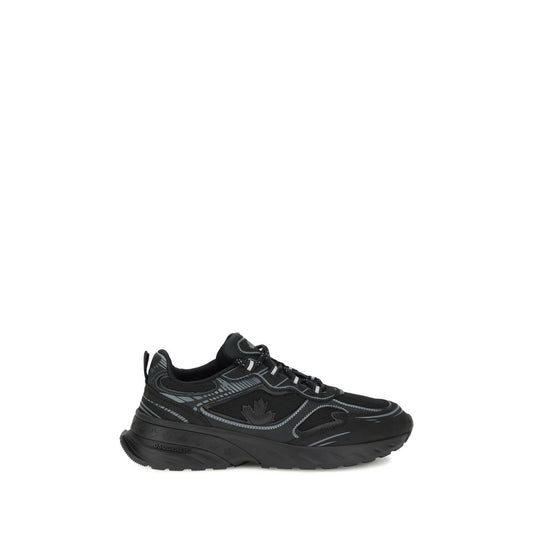 Dsquared² Black Calf Leather Bos Taurus Athletic Sneakers