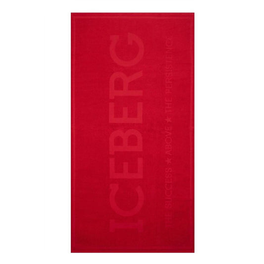 Iceberg Red Cotton Men's Beach Towel
