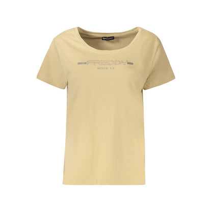 Freddy Beige Cotton Women T-Shirt