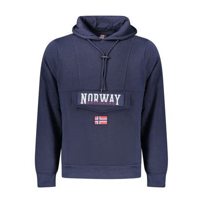 Norway 1963 Blue Cotton Men's Hooded Sweatshirt