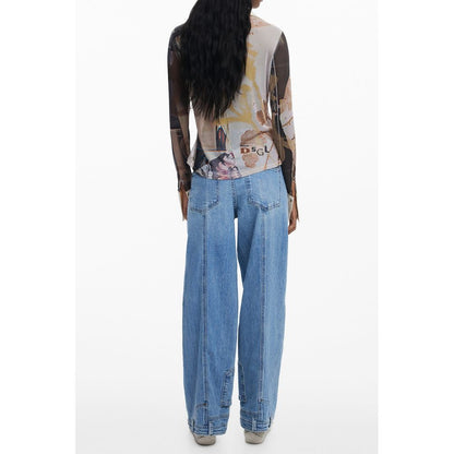 Desigual Beigefarbenes Polyesterhemd