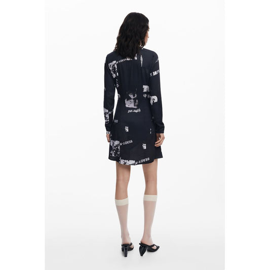 Desigual Schwarzes Elastan-Kleid
