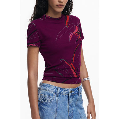 Desigual Lila Elastan-T-Shirt