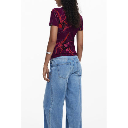 Desigual Lila Elastan-T-Shirt