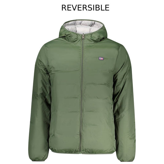 Norway 1963 Grüne Polyester-Jacke für Herren, Wendemodell