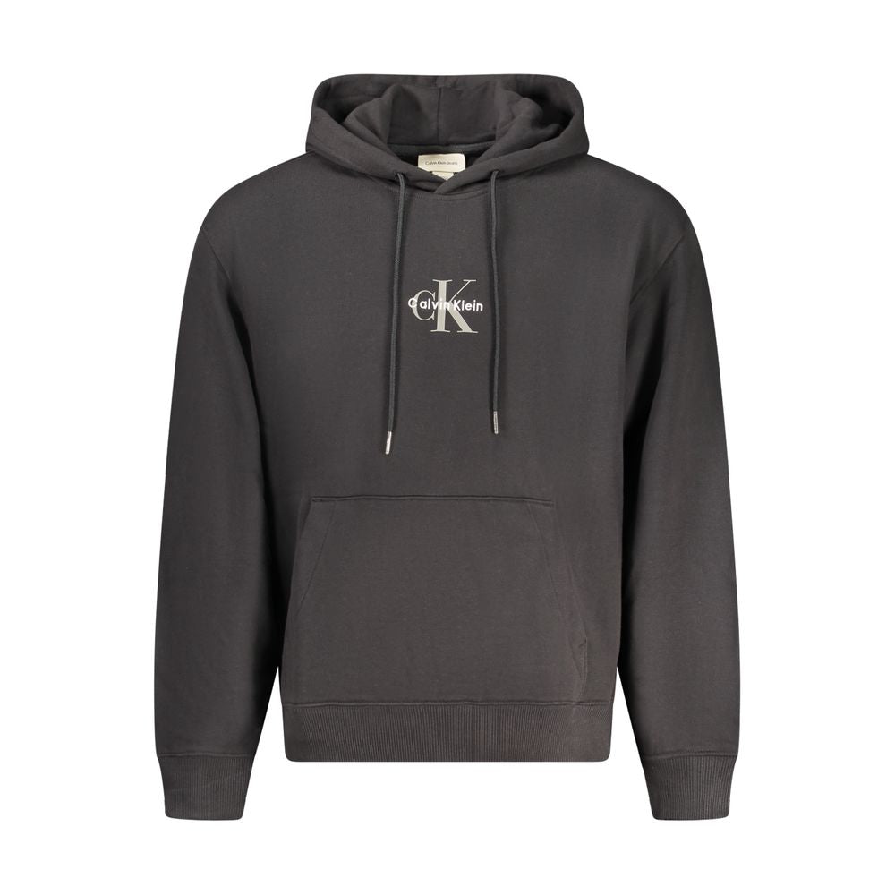 Calvin Klein Black Cotton Men Sweater Hoodie