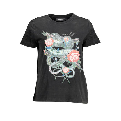 Desigual Baumwoll-T-Shirt in Schwarz