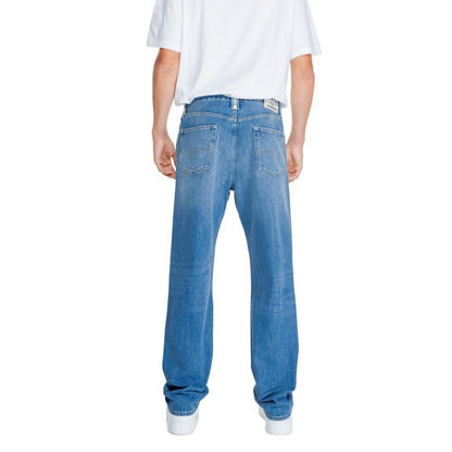 Replay Blue Cotton Relaxed Fit Jeans