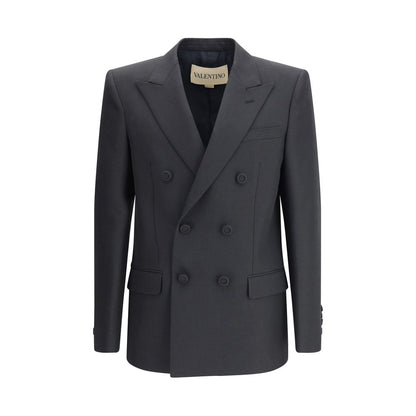 Valentino Black Polyester Coat