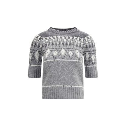 Ermanno Scervino Gray Cashmere Sweatshirt