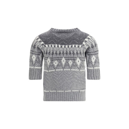 Ermanno Scervino Gray Cashmere Sweatshirt
