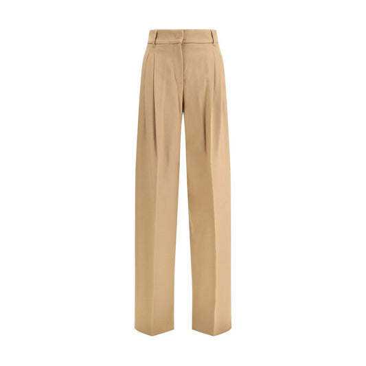 Max Mara Beige Fleece Wool Casual Pants