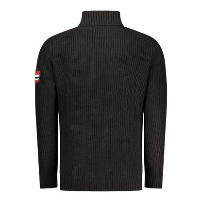 Norway 1963 Black Wool Men Sweater