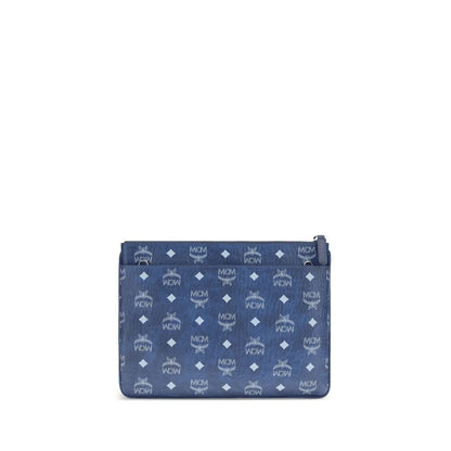 MCM Blue Polyethylene Clutch Bag