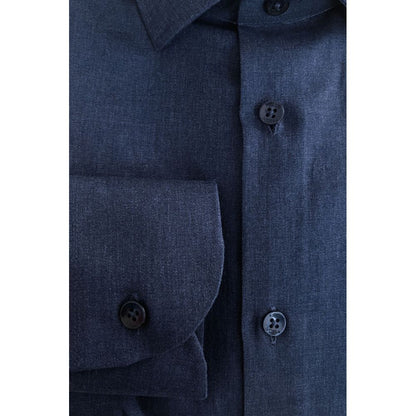 Baldinini Trend Blue Cotton Men Shirt