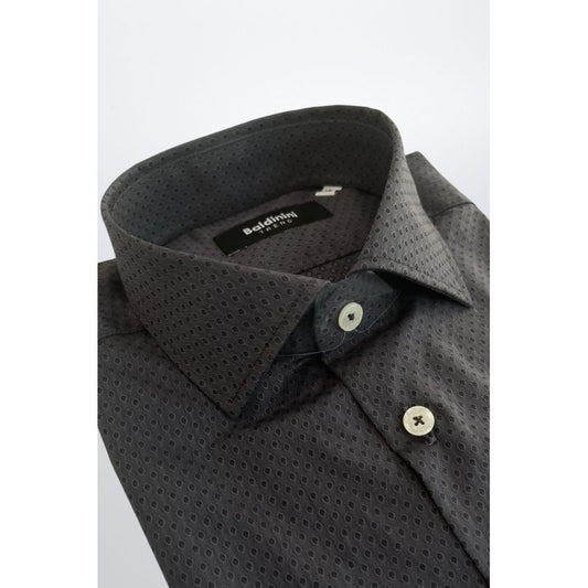 Baldinini Trend Gray Cotton Men Shirt