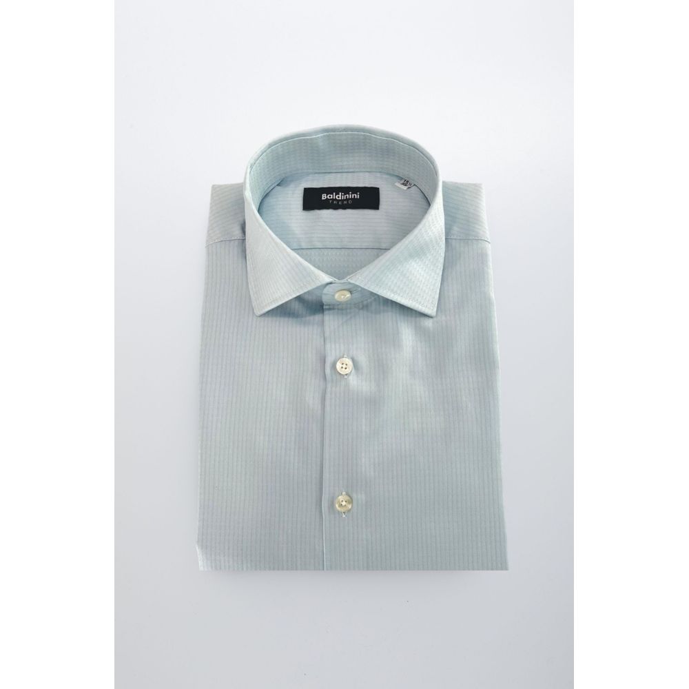 Baldinini Trend Light Blue Cotton Men Shirt