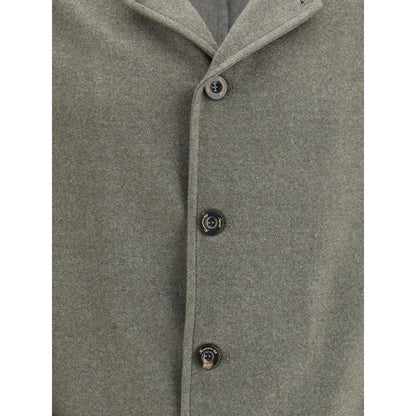 Finamore Bicolor Fleece Wool Coat