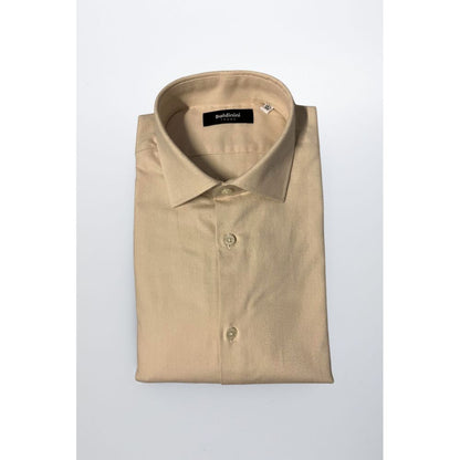 Baldinini Trend Beige Cotton Men Shirt
