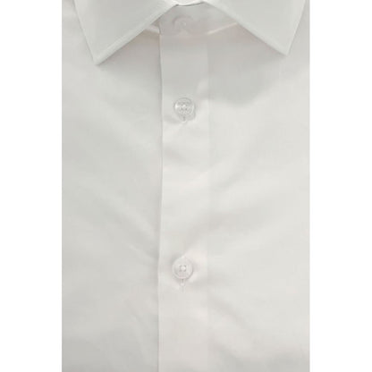 Baldinini Trend White Cotton Men Shirt