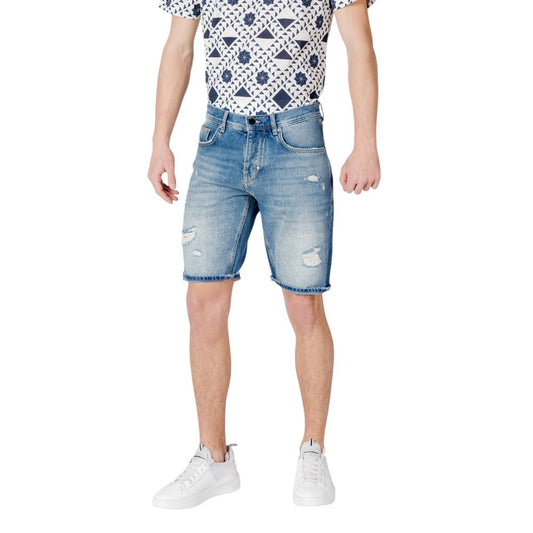 Antony Morato Blue Cotton Bermuda Shorts