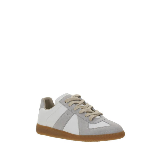 Margiela White Calf Leather Bos Taurus Low Top Sneakers