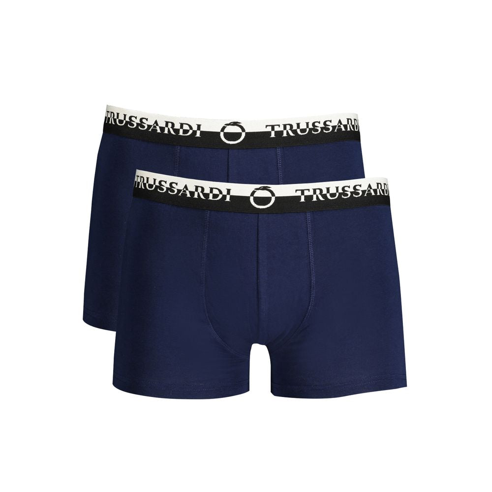Trussardi Blu Cotton Mens Boxer