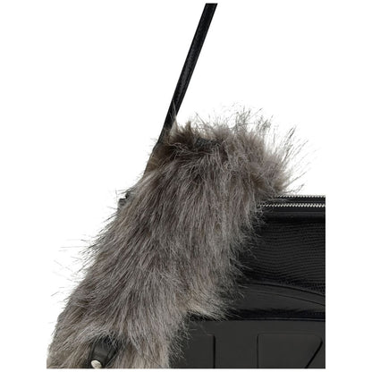 Diesel Schwarze Kalbsleder-Bos-Taurus-Umhängetasche