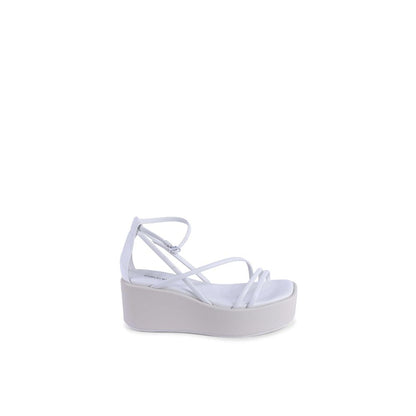 Calvin Klein Weiße Leder-Plateau-Sandalen