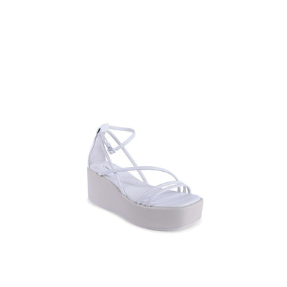 Calvin Klein Weiße Leder-Plateau-Sandalen