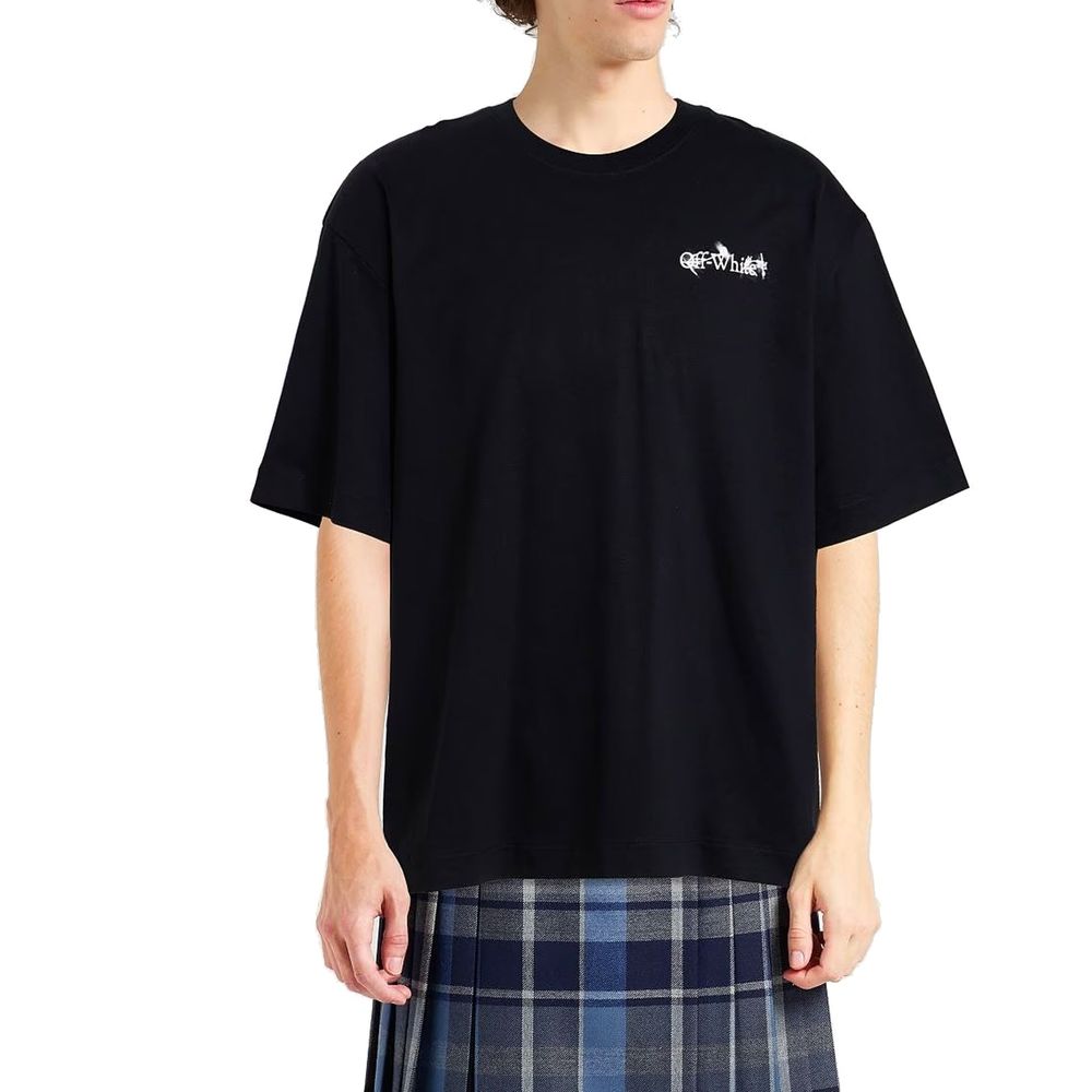 Off-White Schwarzes Baumwoll-T-Shirt