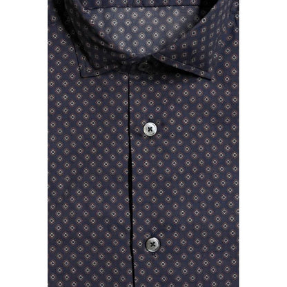 Bagutta Blue Cotton Men's Slim Fit Shirt