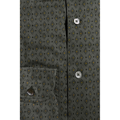 Bagutta Green Cotton Men's Slim Shirt
