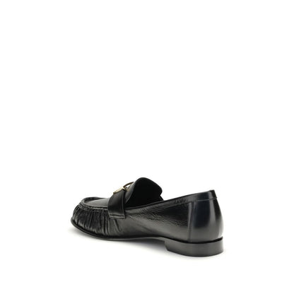 Fendi Black Calf Leather Bos Taurus Slip-On Loafers