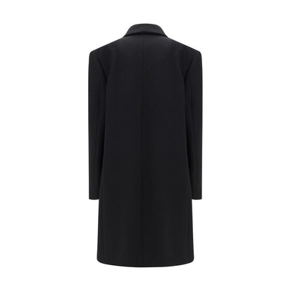 The Row Black Fleece Wool Coat