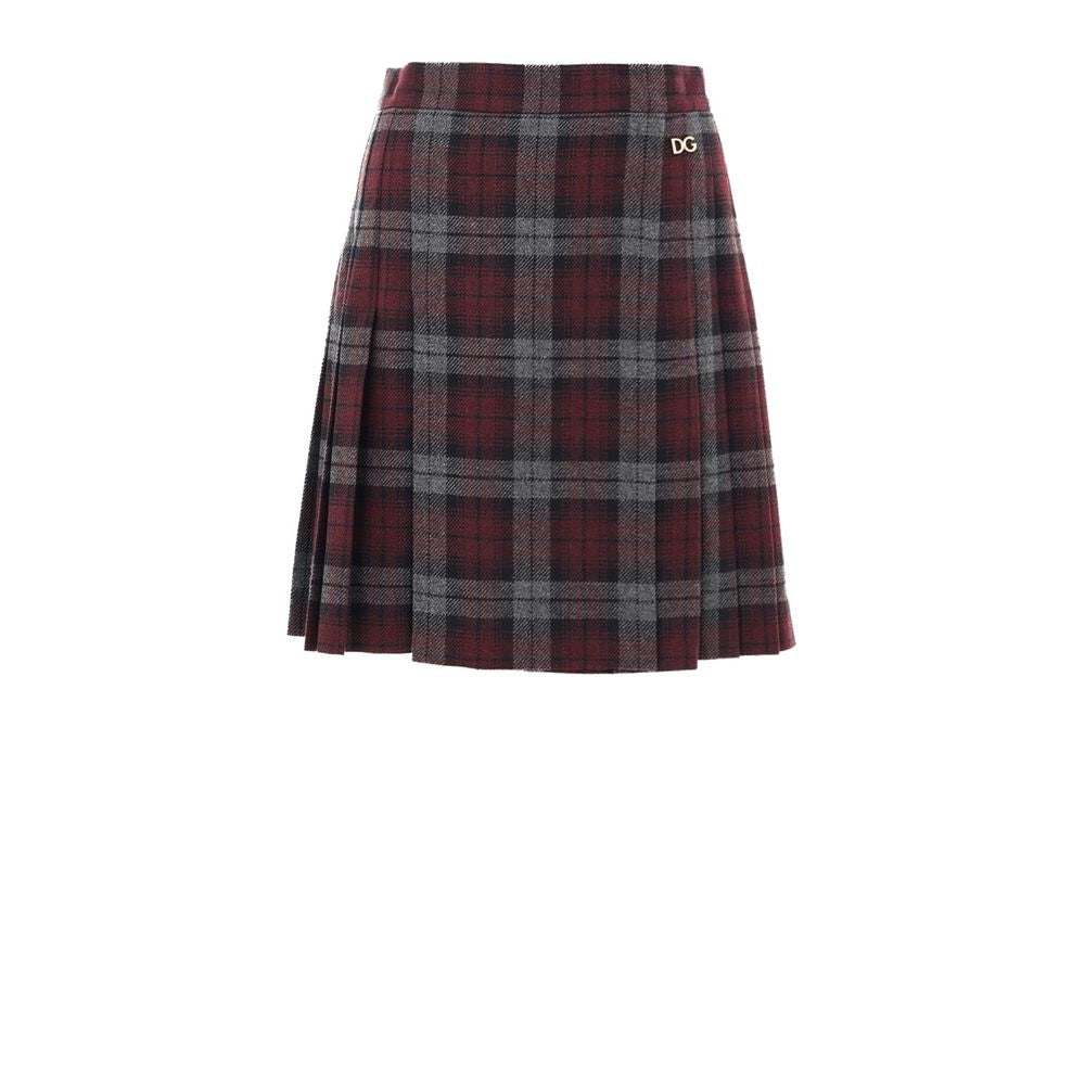 Dolce & Gabbana Bordeaux Wool Mini Skirt
