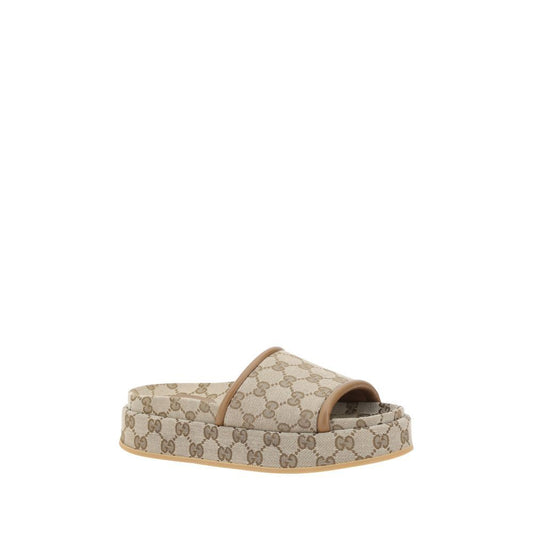 Gucci Beige Polyamide Flat Sandals