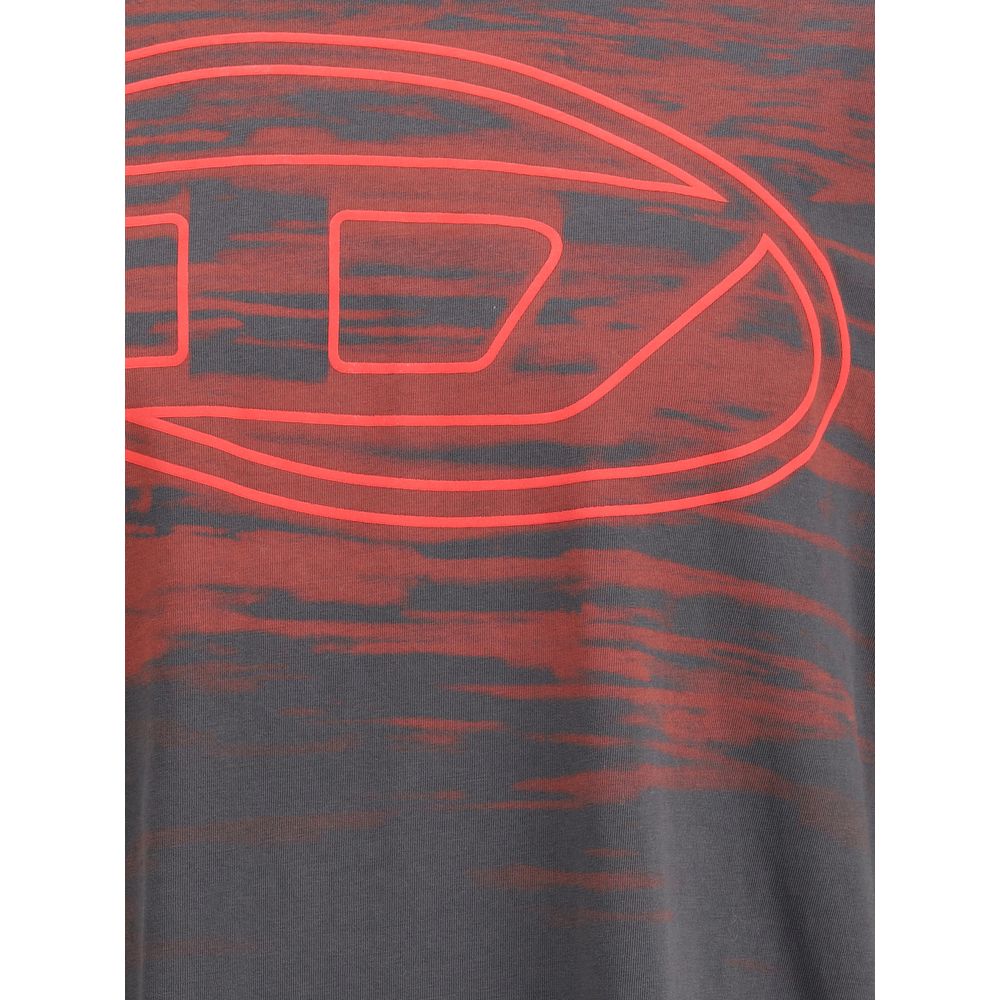 Diesel Baumwoll-T-Shirt in Schwarz