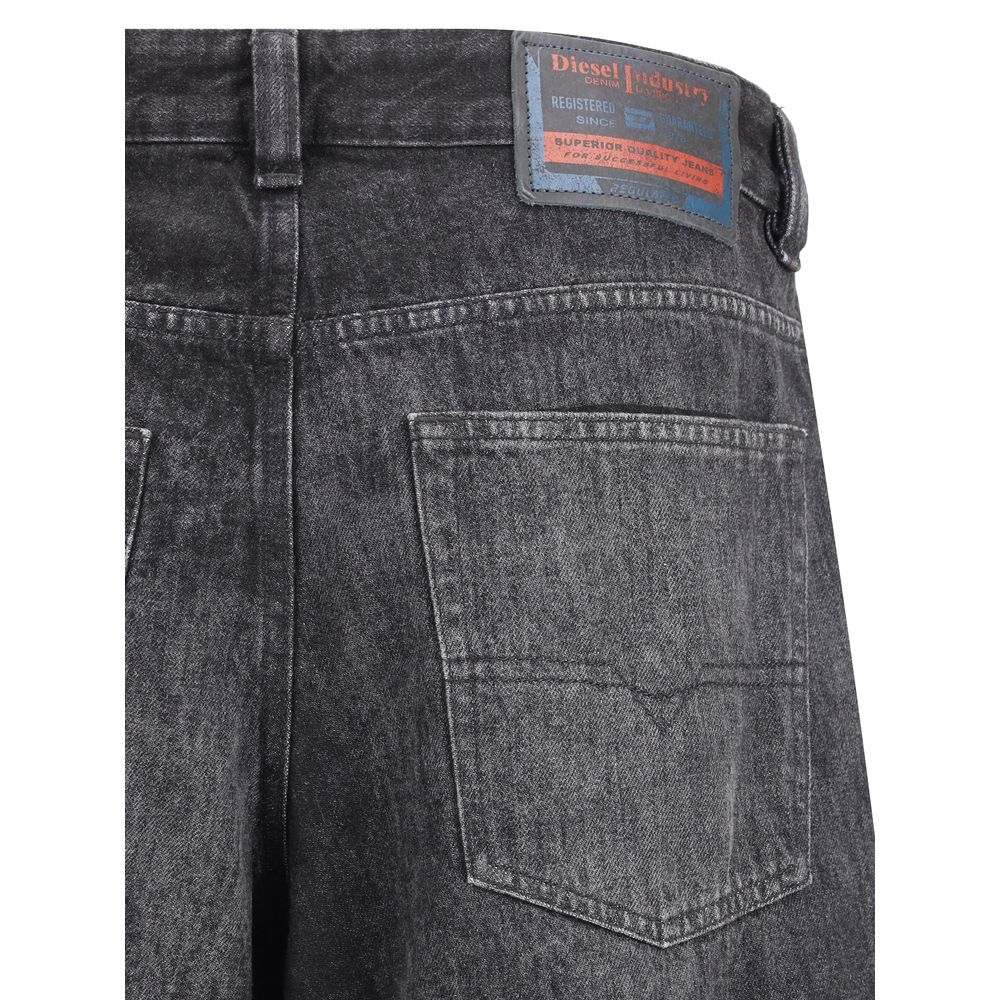 Diesel Schwarze Baumwoll-Jeans mit Relaxed Fit