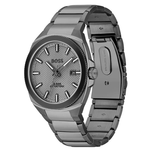 Hugo Boss Graue Edelstahl-Dress-Watch