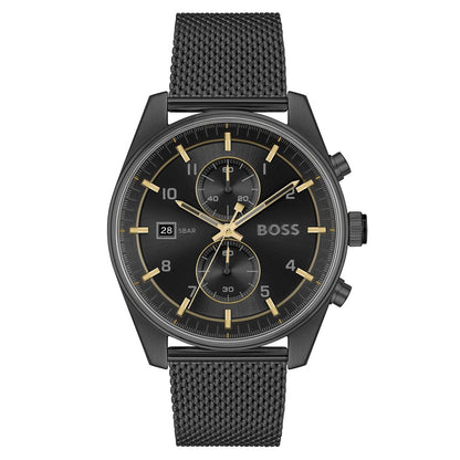Hugo Boss Schwarze Edelstahl-Dress-Watch