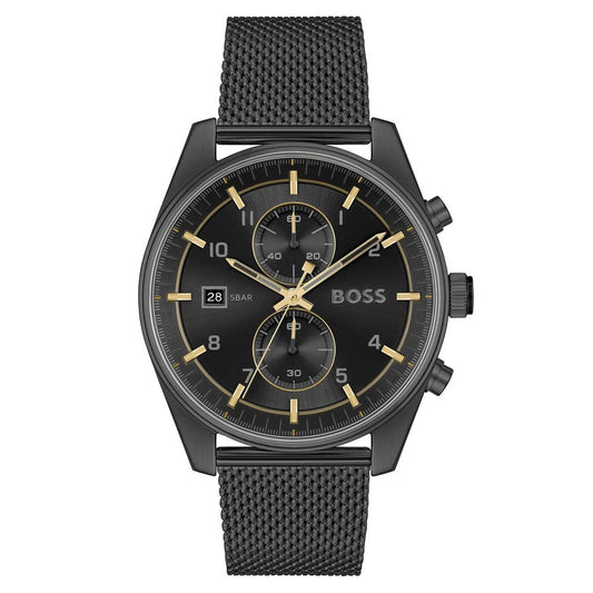 Hugo Boss Schwarze Edelstahl-Dress-Watch