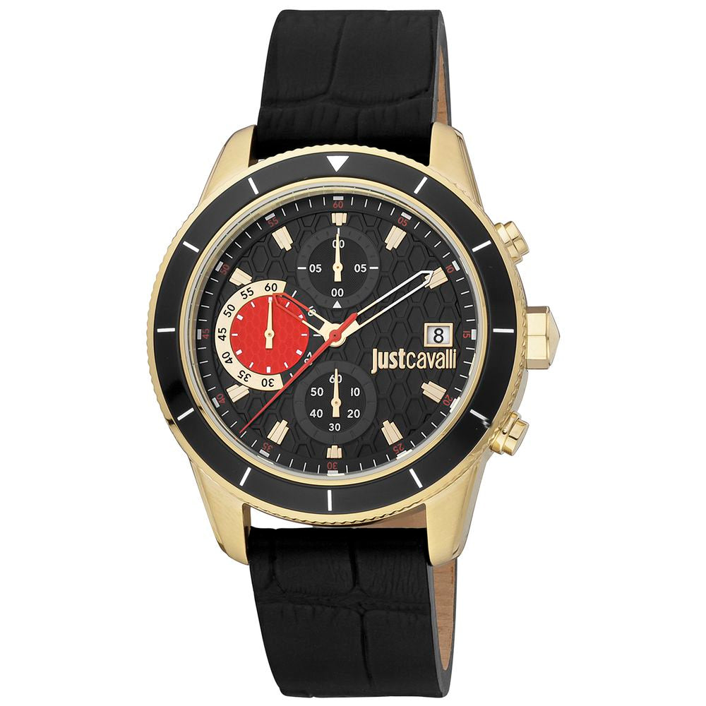 Just Cavalli Black Leather Watch