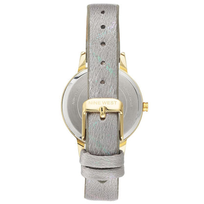 Nine West Gray Leather Dress Watch